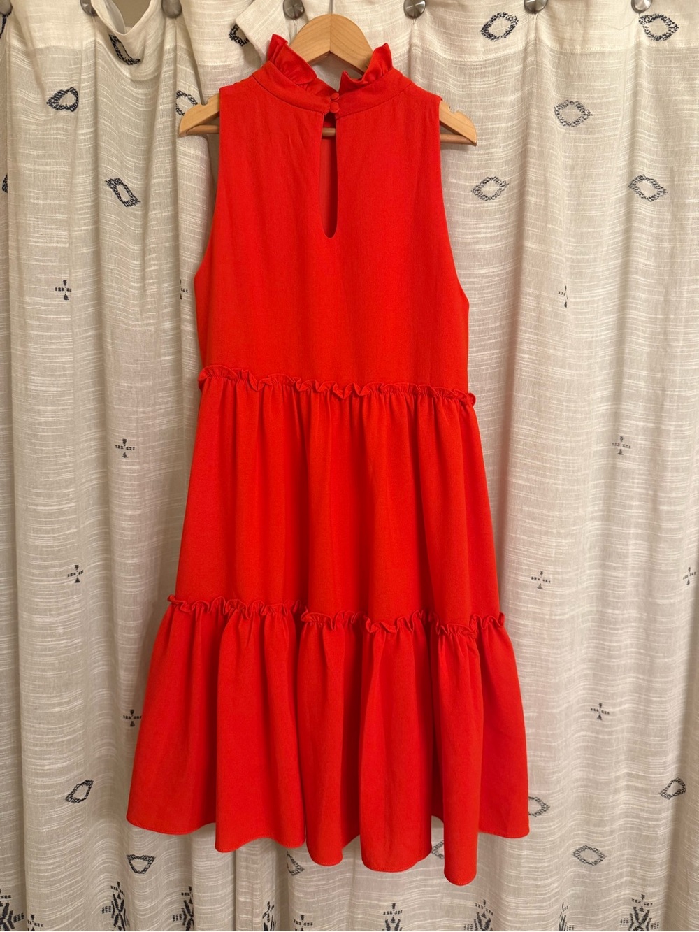 ELLIATT | Anthropologie Ruffled Turtleneck Swing Dress, red, size small - Picture 3 of 6